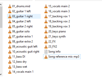 Example of stem files inside a single song folder in Windows Explorer